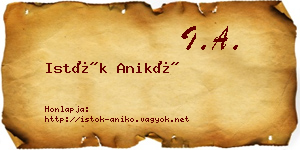 Istók Anikó névjegykártya