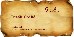 Istók Anikó névjegykártya